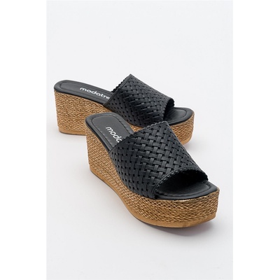 Moda Trend Дамски чехли с цяла подметка - Черни #381743 (381743_Черно)