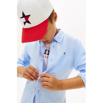 Tommy Hilfiger риза за деца с лен (KB0KB09550.128.176.PPY2)