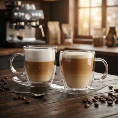 Vialli Design Sklenice na kávu a čaj 2 x 250 ml