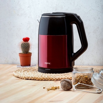 Rosberg 2 л електрическа кана с филтър в червено-черен цвят Rosberg модел R51230R (R51230R)
