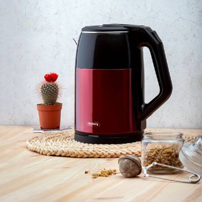 Rosberg 2 л електрическа кана с филтър в червено-черен цвят Rosberg модел R51230R (R51230R)