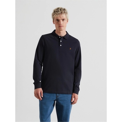 Farah Блуза с яка Farah Men's Long-Sleeve Polo Shirt - True Navy 412