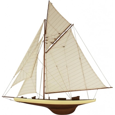 SEA Club Polotrup plachetnice, dřevo s látkovými plachtami, hnědá/krémová, D: 120cm, V: 120cm, Š: 8cm 5064