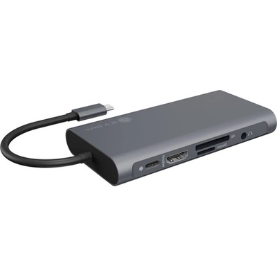 RaidSonic 10-в-1 10-портов 100W USB-C док сребърен IB-DK4040A-CPD (IB-DK4040A-CPD)