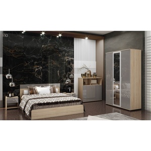 Bogdan Furniture G Спален комплект Мебели Богдан, модел BM-Ava, включващ гардероб, легло, скрин и 2бр. нощни шкафчета