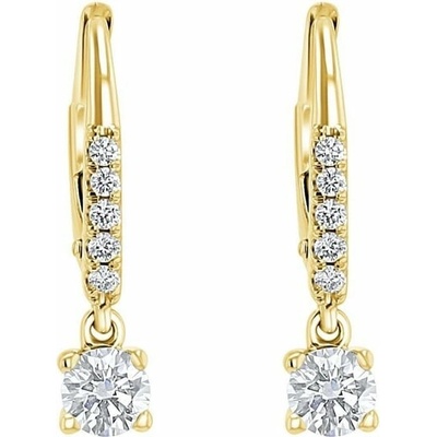 Eppi Zlaté visiací náušnice s 0.2ct prírodným diamantom Sumaya E49063