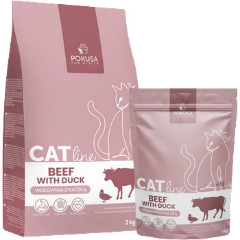 POKUSA POKUSA - храна за възрастни котки с говеждо и патешко, 1 кг, 3 кг - Полша (PO_2BfDc-1)