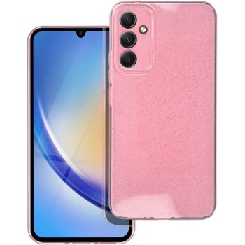 Samsung Силиконов калъф кейс CLEAR Case 2mm Blink за Samsung A33 5G, розов с брокат