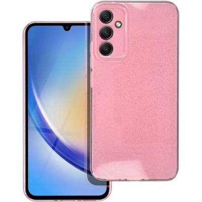 Samsung Силиконов калъф кейс CLEAR Case 2mm Blink за Samsung A33 5G, розов с брокат