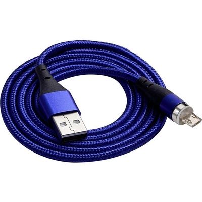 Akyga AK-USB-47 magnetický, USB A vidlice, USB B micro vidlice, niklovaný