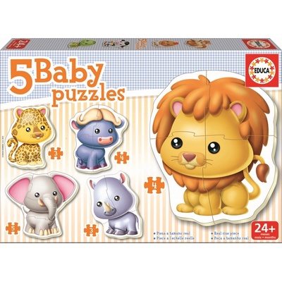 Educa Baby 5v1 Divoká zvířátka 3-5 dielov