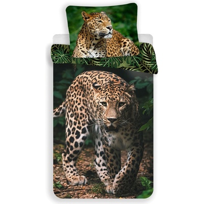 Jerry Fabrics Obliečky Leopard Green Bavlna 140x200 70x90