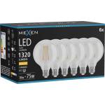 Mexen Vintis 6x LED филтрираща крушка E27, G95, 10W, Топла - 2700K, 1320 lm, прозрачна (L157-E27-1027-00x06)