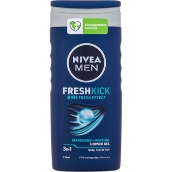 Image 1 of Nivea Men Fresh Kick Shower Gel 3in1 освежаващ душ гел 250 ml за мъже