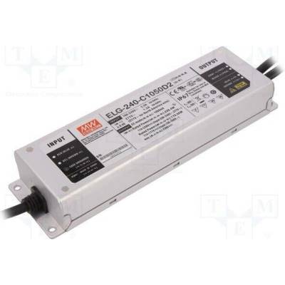 MEAN WELL ELG-240-C1050D2 Napájecí zdroj: spínaný; LED; 239,4W; 114÷228VDC; 1,05A; IP67; 93%