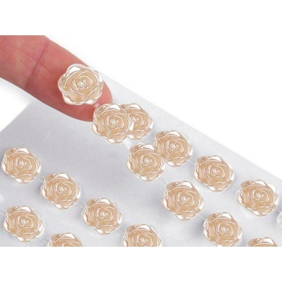 Samolepící růže na lepícím proužku Ø11 mm - 1 Off White