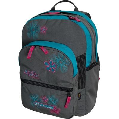 Tashev Outdoors Раница за училище ТАШЕВ ABC Flowers Сиво/Циан