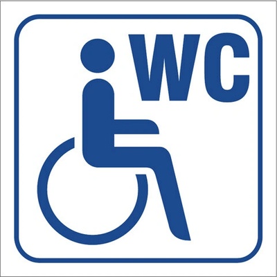 Značka WC pro invalidy, samolepicí fólie, 10 × 10 cm BZ FO653