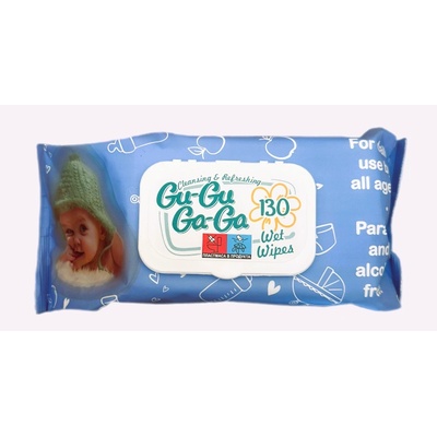 GUGU-GAGA Бебешки мокри кърпи gugu-gaga сини 130бр (209202)