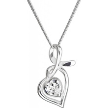 Swarovski Stříbrný náhrdelník bílé srdce 32071.1 Crystal