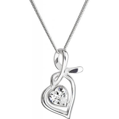 Swarovski Stříbrný náhrdelník bílé srdce 32071.1 Crystal – Hledejceny.cz