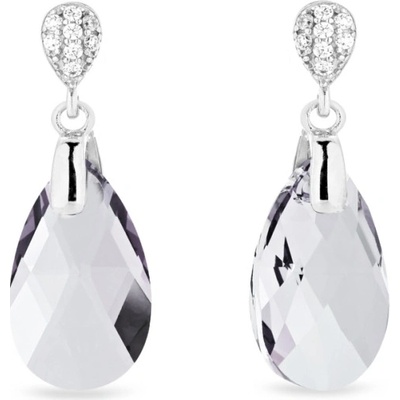 Spark stříbrné náušnice s krystaly Swarovski Elements čirá kapka Dainty Drop KW610616C Krystal