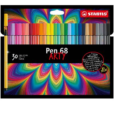 Флумастери Stabilo - Pen 68, Arty, 30 цвята (ST6830-1-20)