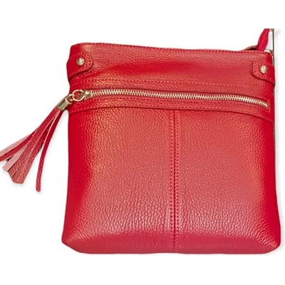 Vera Pelle dámská kožená crossbody kabelka tmavě 1660 rubino červená