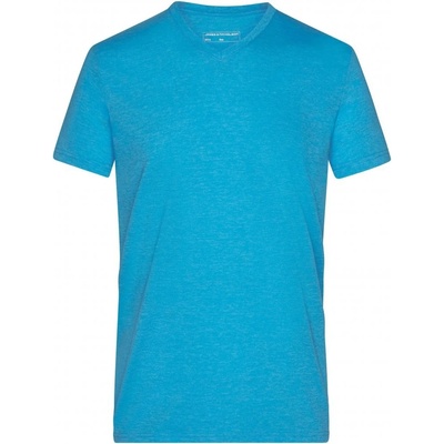James Nicholson pánské triko JN974 TURQUOISE melange