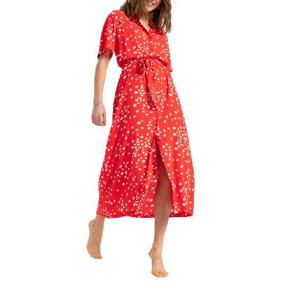 ROXY ISLAND ESCAPE MIDI DRESS POPPY RED DANCING DITSY