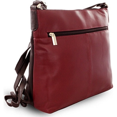 Vínovočierna dámska kožená crossbody kabelka Margaret