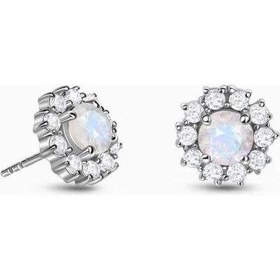 Royal Exklusive Royal Fashion stříbrné rhodiované peckové Měsíční květ s drahokamem Moonstonem a drahokamy topazy DR23079E-SILVER-MOONSTONE-TOPAZ