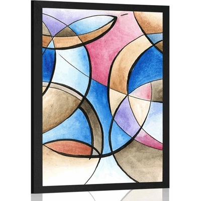 Plakát abstraktní kresba tvarů - 40x60 no frame