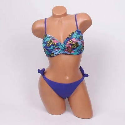 Дамски бански в лилаво с листа - чашка d