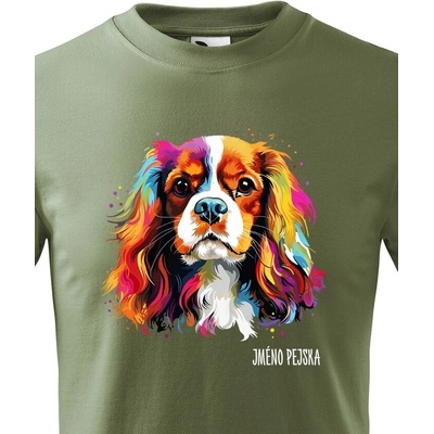 Dětské tričko Kavalír King Charles španěl Military Canvas tričko 2441