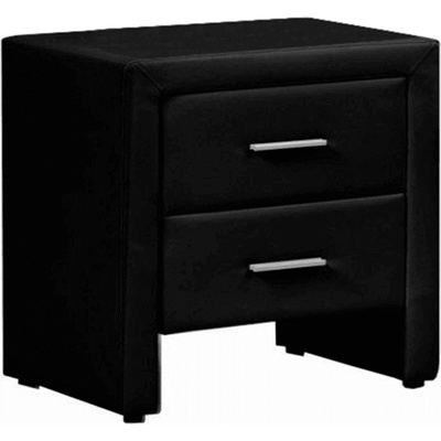 Нощно шкафче Castel черна еко кожа