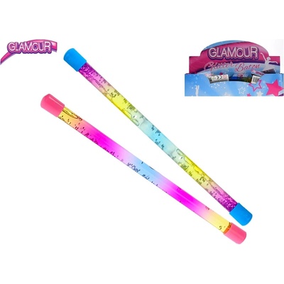 Hůlka flitrová pro roztleskávačky 31 cm s tekutinou