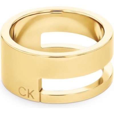 Calvin Klein Dámský pozlacený prsten Geometric Essentials 35000679
