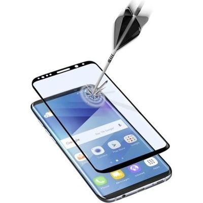 Cellularline Протектор от закалено стъкло /Tempered Glass/, Cellular Line Second Glass Ultra Curved, за Samsung S8, прозрачен с черна рамка