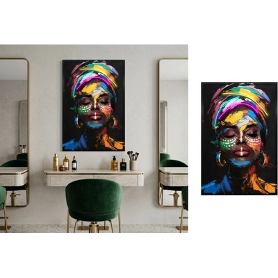 Portrét ženy umelecko-moderný pop art štýl – LED obraz na stenu 63 × 93 cm