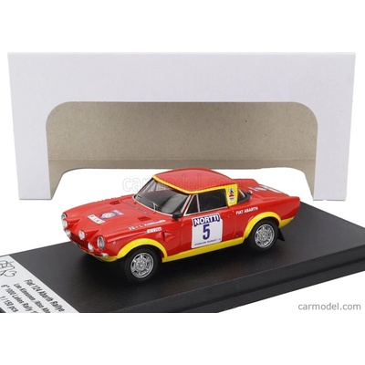 Trofeu Fiat 124 Abarth night Version N 5 Rally 1000 Lakes 1974 Leo Kinnunen Also Aho Červená Žlutá 1:43