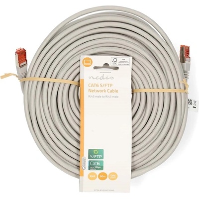 Nedis CCGL85220GY300 UTP / FTP Cat6 пач кабел, RJ45 с позлатени конектори, 10/100/1000 Mbit/s, дължина 30 m (CCGL85220GY300)