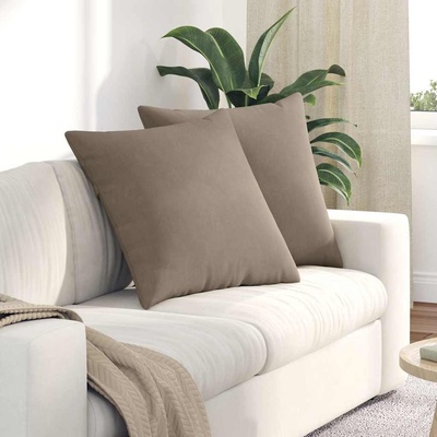 vidaXL Диван възглавници 2 pcs Таупе 80 x 80 cm текстил (42014069)