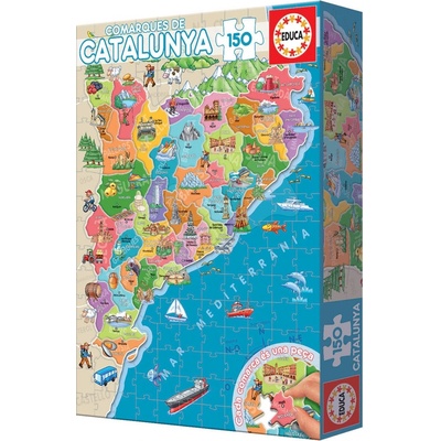 Educa EDU17269 Mapa Katalánsko s monumentami 150 dílků