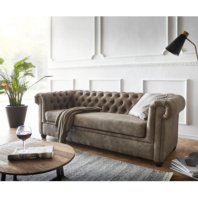 DELIFE Chesterfield 200x88 cm vintage taupe