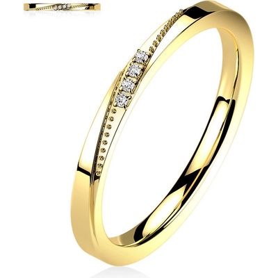 Mabell Dámský prsten z chirurgické oceli NOOR CZ221R M7703G 5C45