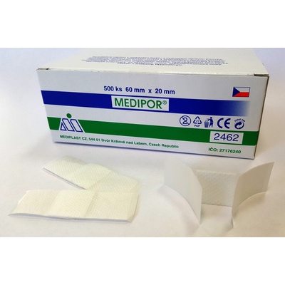 Mediplast Náplast z netkaného textilu s polštářkem 6 x 2 cm krabička 500 ks