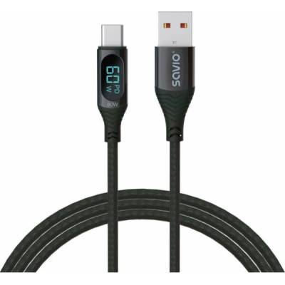Savio CL-172 USB 2.0, USB A vidlice,USB C vidlice, 1m, černý