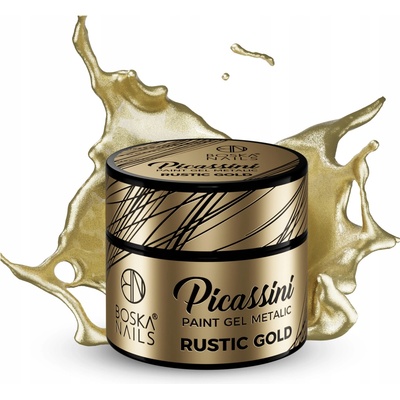 Boska Nails Picassini Metalic Paint gel na zdobení rustic gold 5 ml