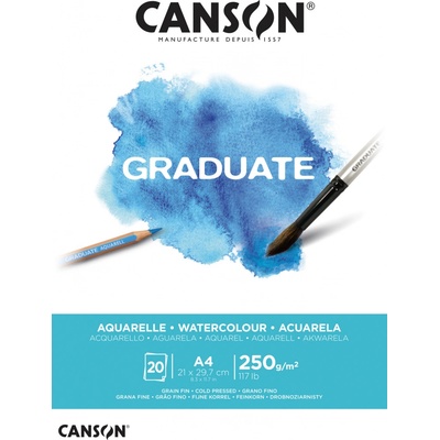 Canson Graduate Watercolour Skicák v lepené vazbě A4, 250g, 20 listů